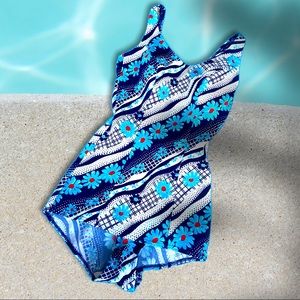 VTG 70s Italian one piece bathing suit-M